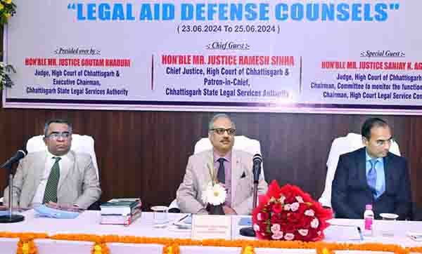 मुख्य न्यायाधीश श्री रमेश सिन्हा द्वारा लीगल एड डिफेंस कौंसिलों हेतु तीन दिवसीय प्रशिक्षण कार्यक्रम का किया गया शुभारंभ