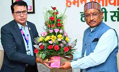 मुख्यमंत्री से एसबीआई के मुख्य महाप्रबंधक श्री चंद्रशेखर शर्मा ने की सौजन्य मुलाकात